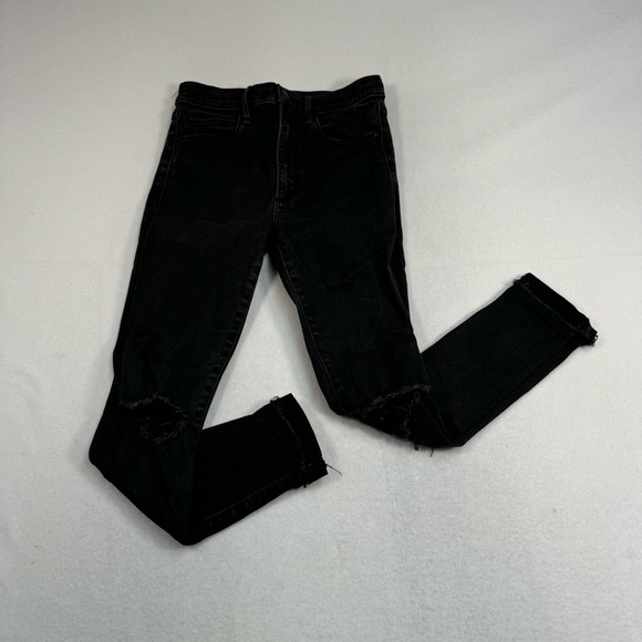 Abercrombie And Fitch Super Skinny Jeans Womens Size 28/6S Black High Rise Stret - Picture 1 of 13